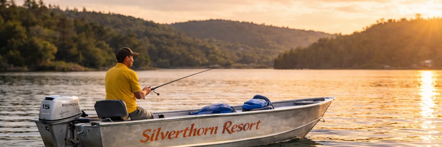 Aluminum fishing boat rental at Silverthorn Resort, Shasta Lake