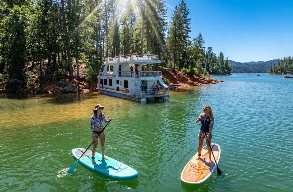 Stand-up paddle board rental at Silverthorn Resort, Shasta Lake